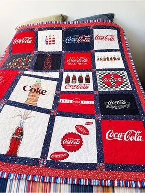 Patchwork coca cola quilt
